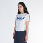 ames worldwide ROUND HEM CROP TEE LIGHT GREY