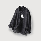 MOODINSIDE Vintage Wrinkle Check Shirt_Black
