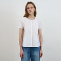 DEHEVE Lace Trim Pintuck Blouse [Ivory]
