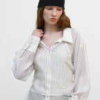 ATELIER NAIN STRIPE RIBBON BUSTIER BLOUSE (BL-4388)