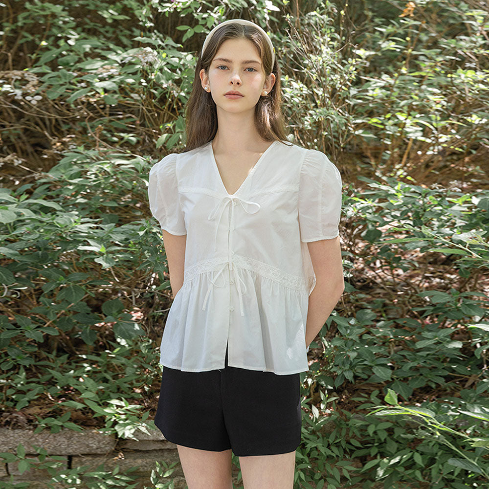 L'AUTRE DE MIN Two ribbon Blouse