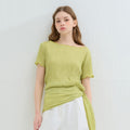 CAMINO scarf wrap pleated blouse green
