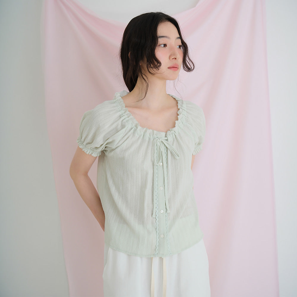 MOUI moui Claire capsleeve blouse (MINT)