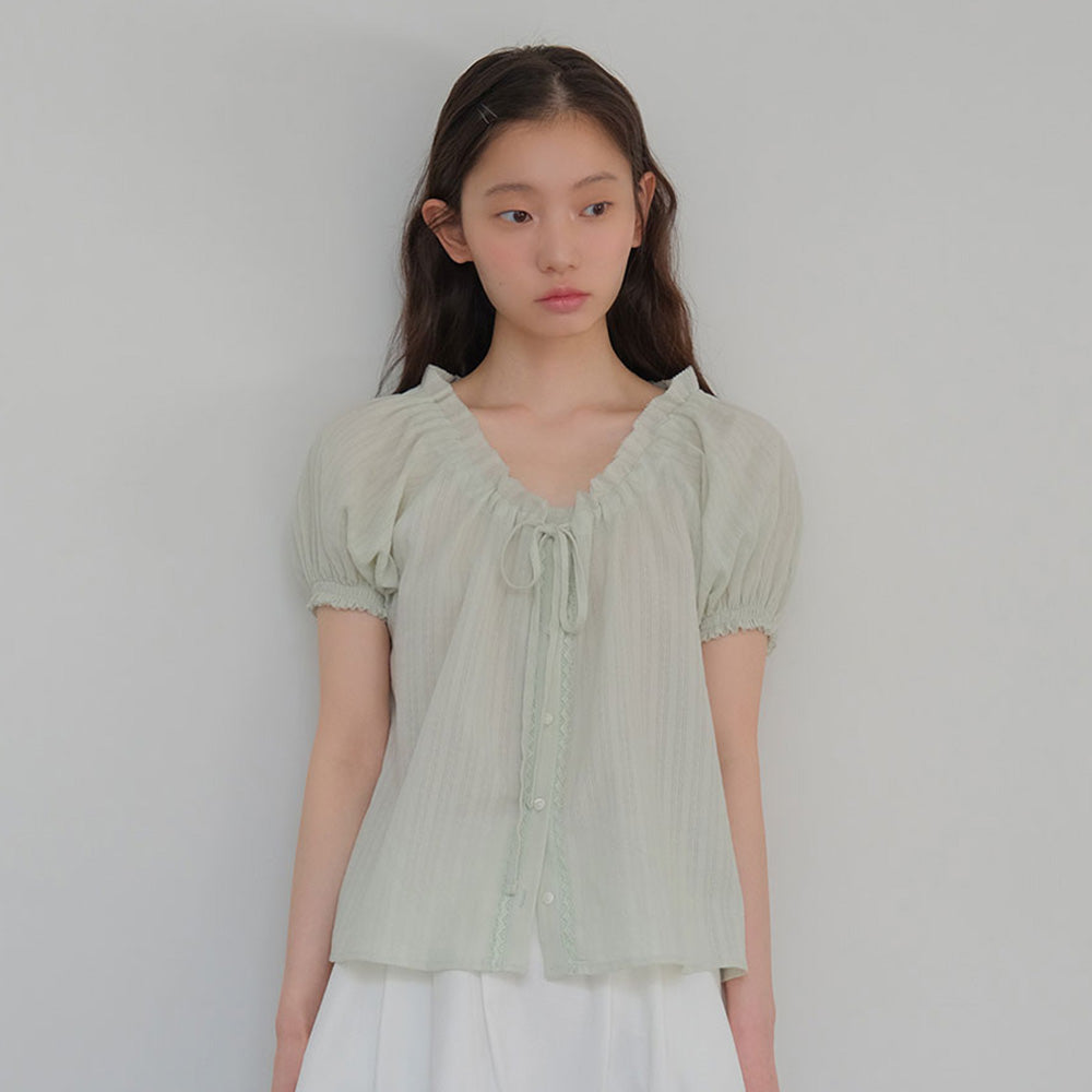 MOUI moui Claire capsleeve blouse (MINT)