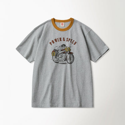 Retro Motorcycle Graphic Tee Grey