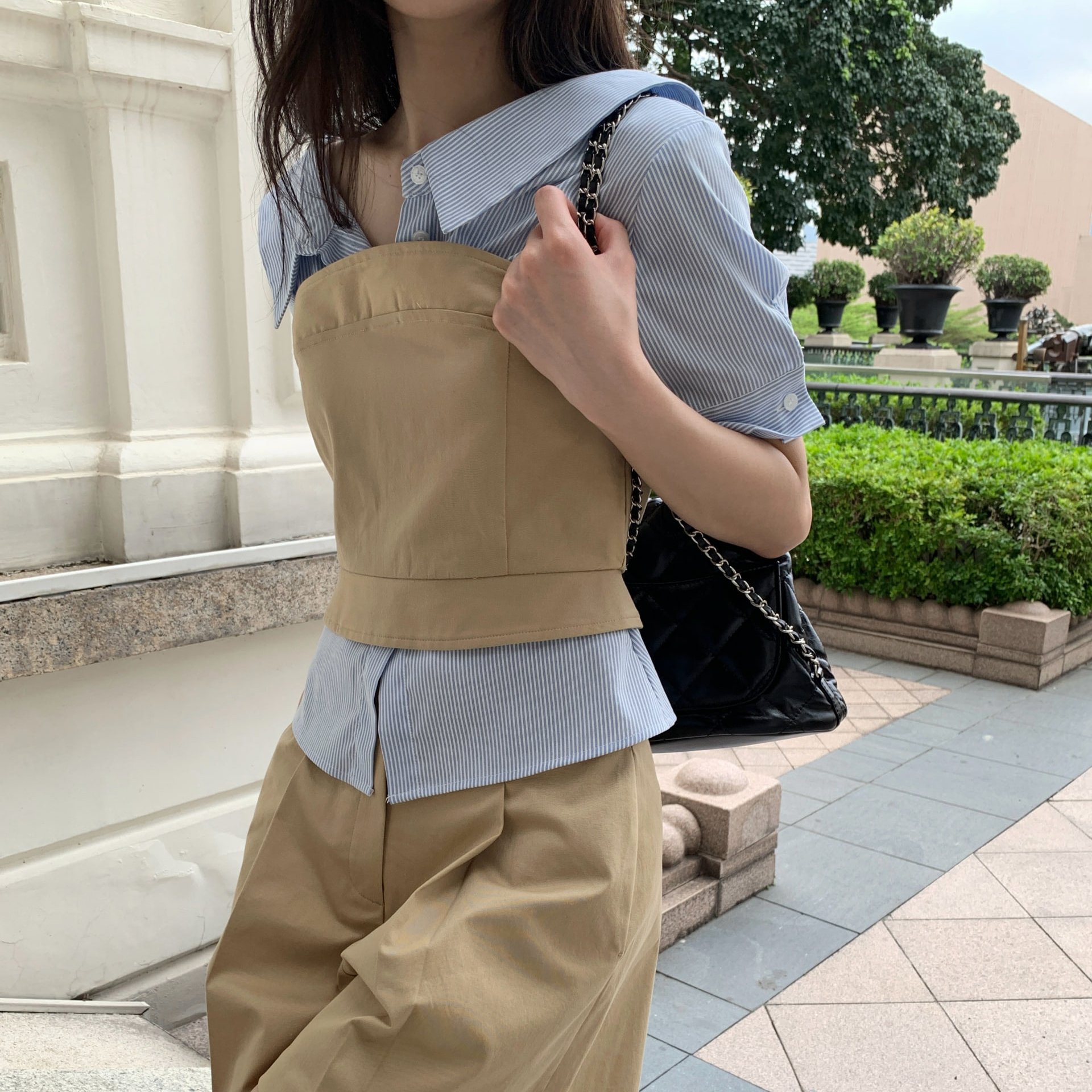 MERRYON Endel layered blouse
