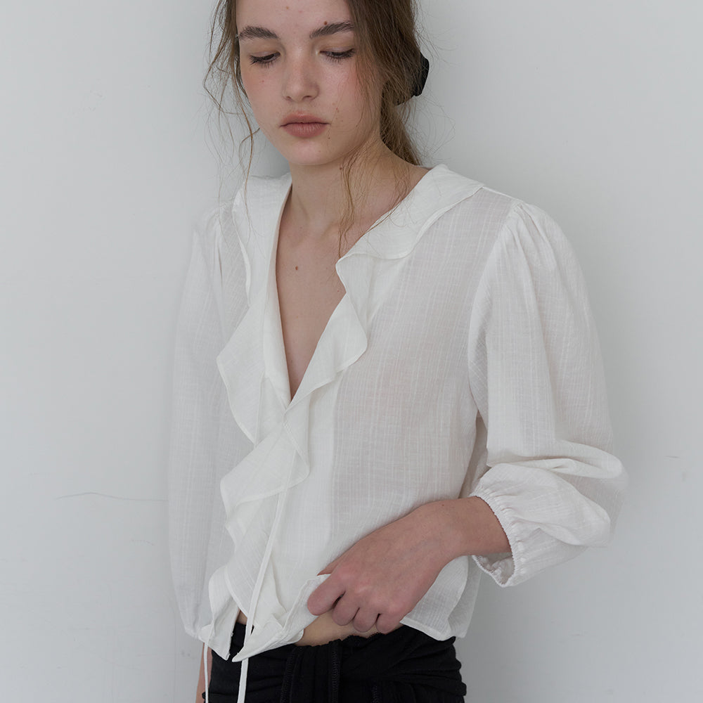 AMIMENT NEED FRILL BLOUSE_Need frill blouse_(white)