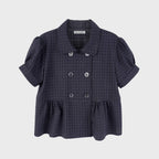 highschooldisco Check double button blouse