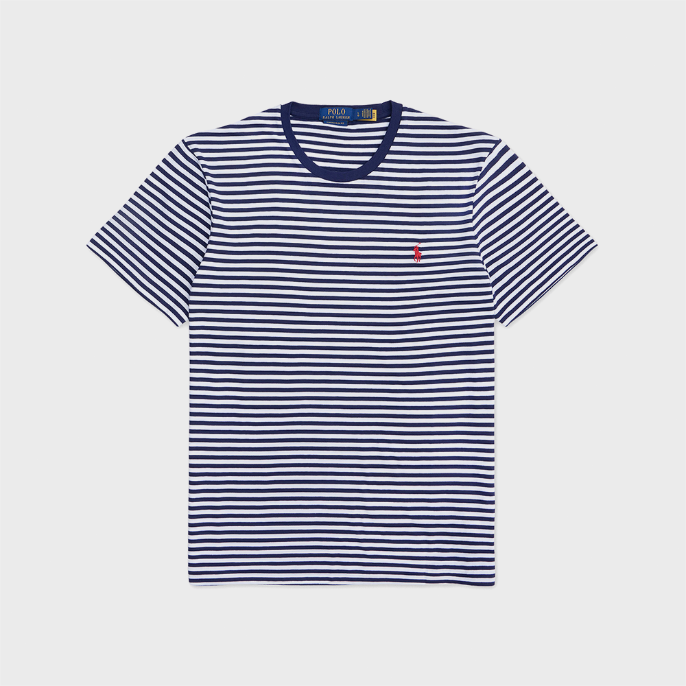 POLO RALPH LAUREN Custom slim fit striped jersey t-shirt (NAVY-410)