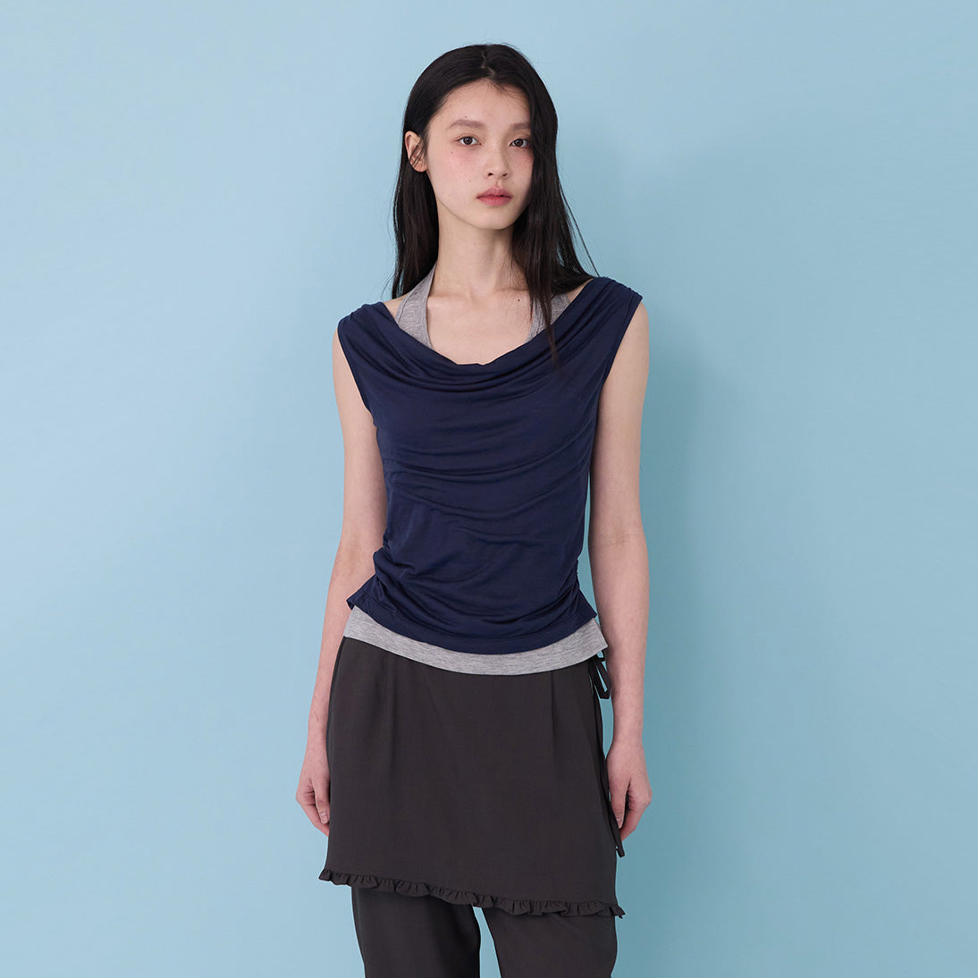 MOODADDITION [29cm exclusive] Combi color off T (navy)