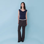 MOODADDITION [29cm exclusive] Combi color off T (navy)