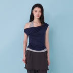 MOODADDITION [29cm exclusive] Combi color off T (navy)