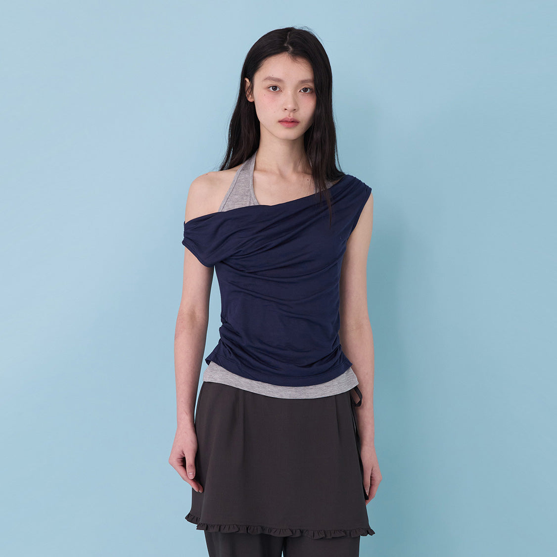 MOODADDITION [29cm exclusive] Combi color off T (navy)