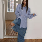 LANGER [PLC] fud embroidery padded shirt_2Colors