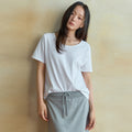 WEDNESDAYOASIS Silket U-Neck Half T-Shirt_IVORY(WB6TP32)