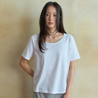 WEDNESDAYOASIS Silket U-Neck Half T-Shirt_IVORY(WB6TP32)