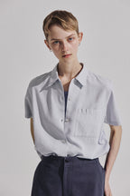THOMAS MORE TG2-SH03 Silky short sleeve shirt - [Blue]