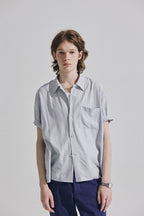 THOMAS MORE TG2-SH03 Silky short sleeve shirt - [Blue]