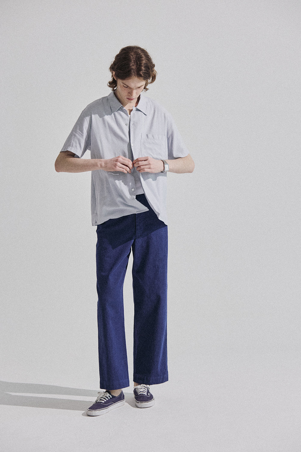 THOMAS MORE TG2-SH03 Silky short sleeve shirt - [Blue]