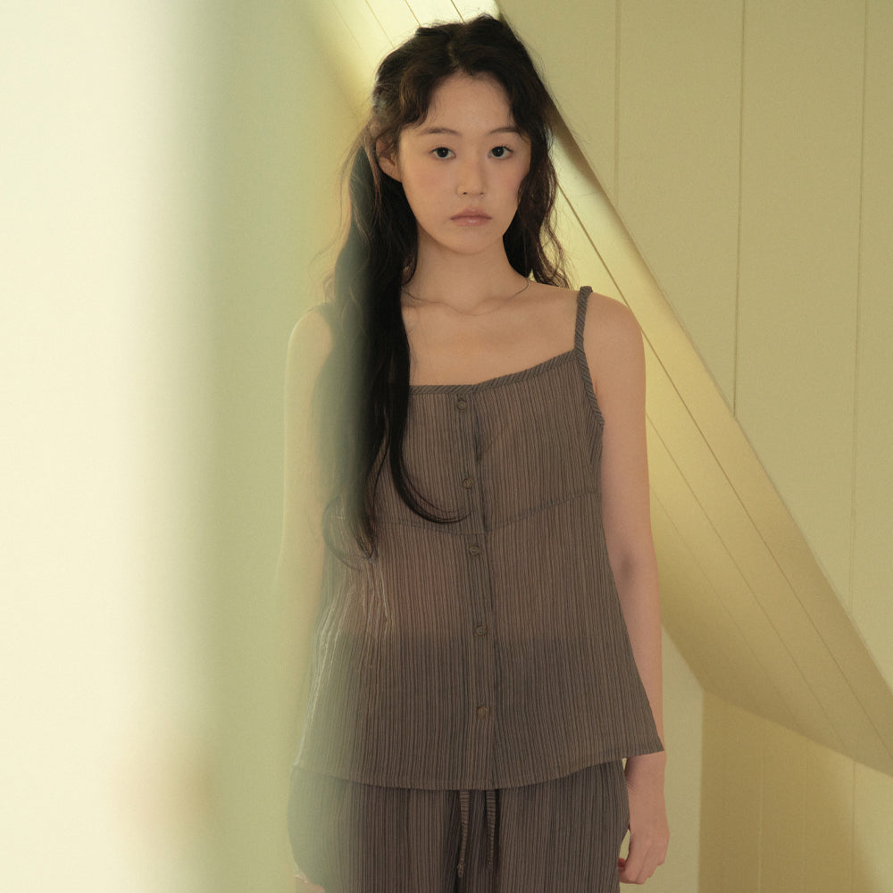 WEDNESDAYOASIS Lilo Stripe Sleeveless T-Shirt_KHAKI(WB6TP36)