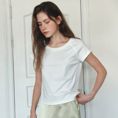 A3594 Essential Scoop Neck T-Shirt_White