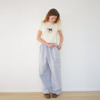 RONRON RIBBON PONY APPLIQUE CROP T SHIRT SOFT YELLOW