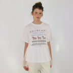 RONRON SHEER DOT MESH LAYERED TUNIC TOP WHITE