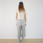 RONRON SHEER DOT MESH LAYERED TUNIC TOP WHITE