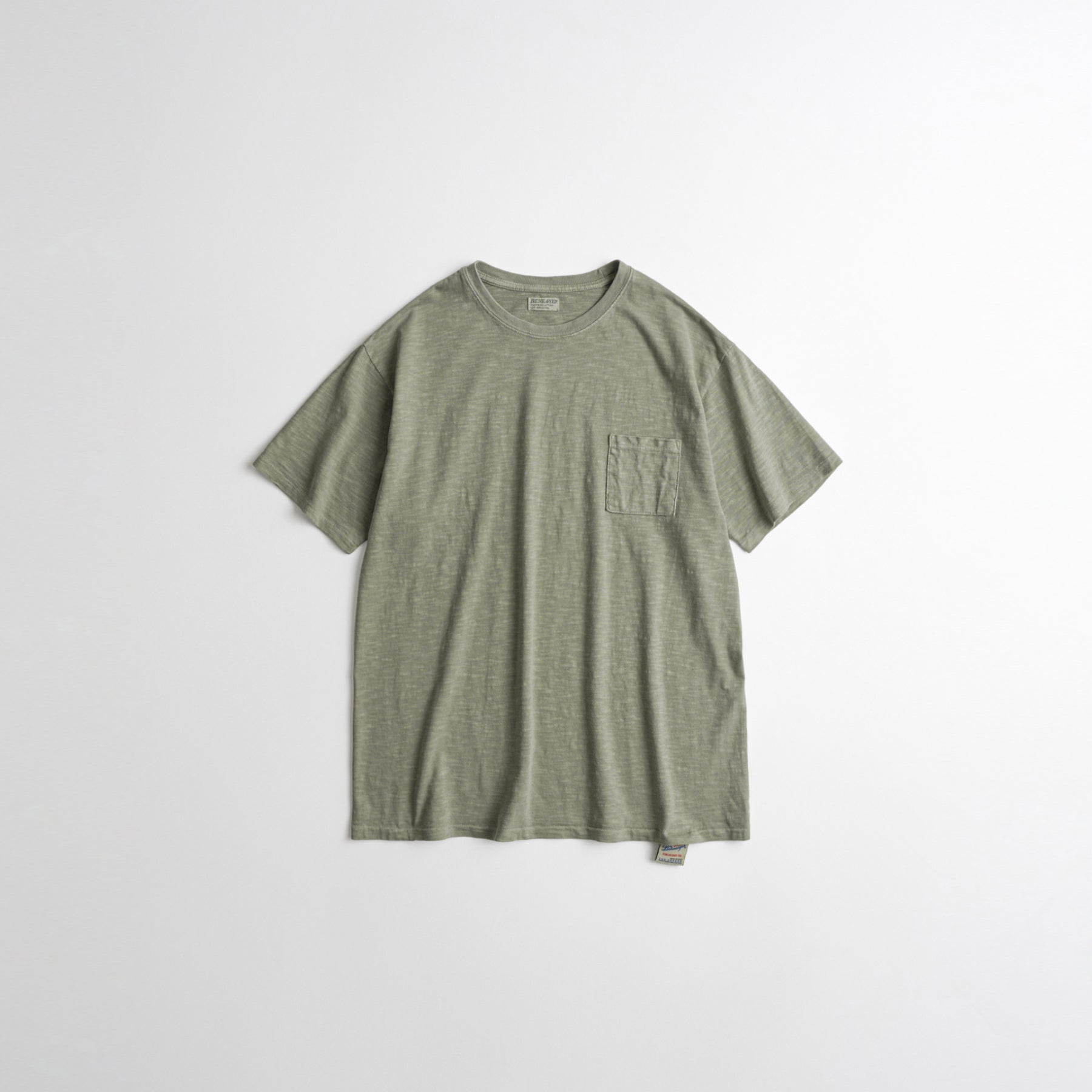 beheavyer SLUB COTTON TUBLAR T-SHIRTS olive