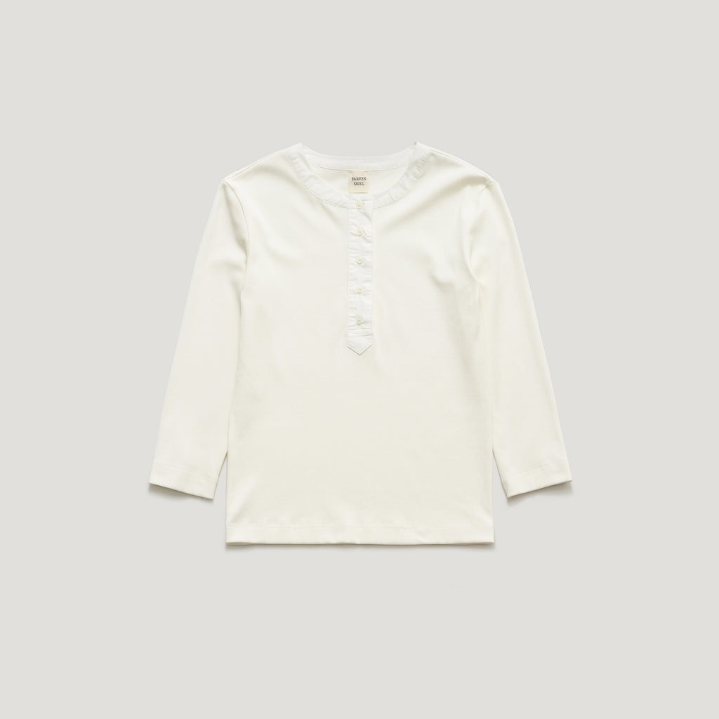 FARVEN ROVIA HENLEY NECK SHIRT-TEE_IVORY