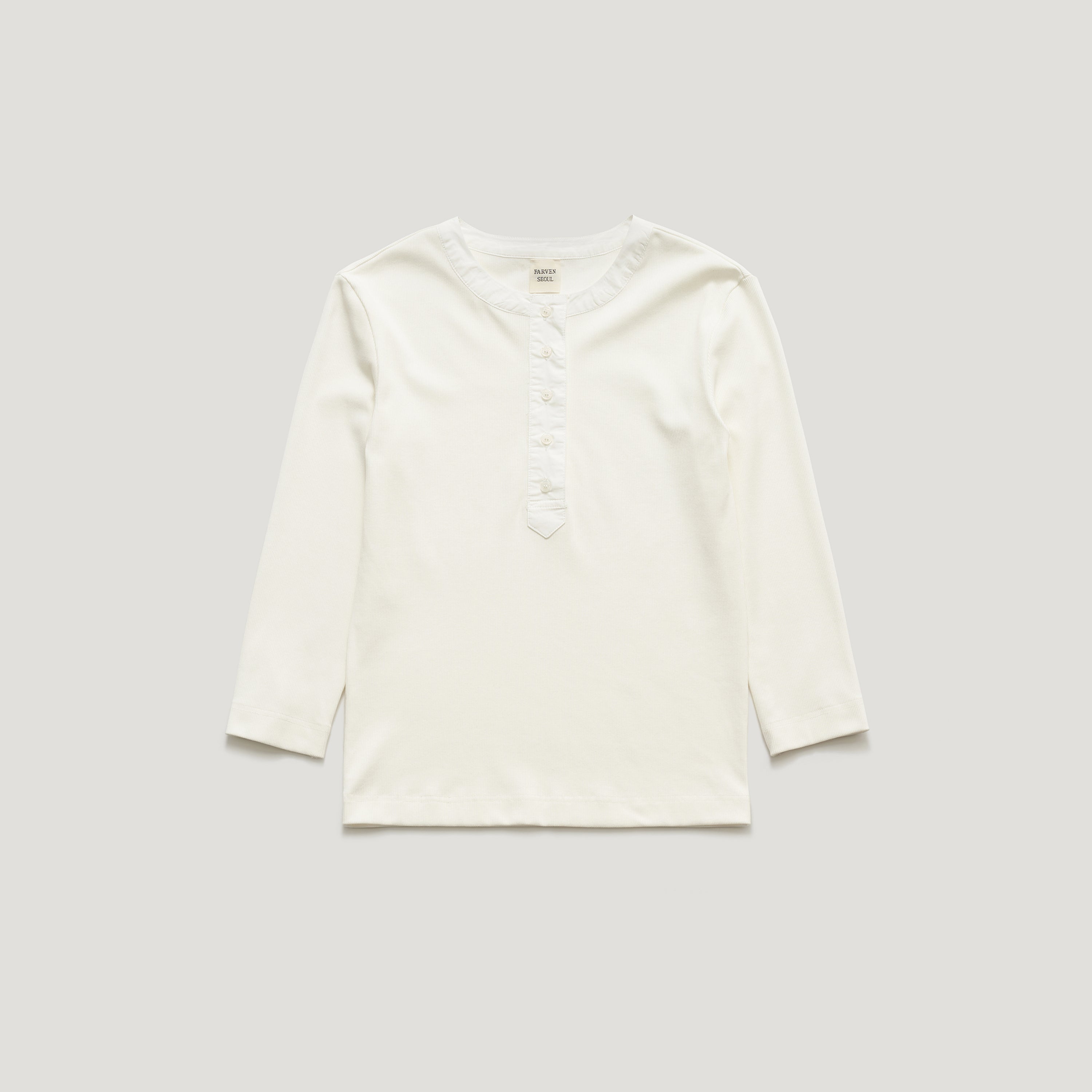 FARVEN ROVIA HENLEY NECK SHIRT-TEE_IVORY