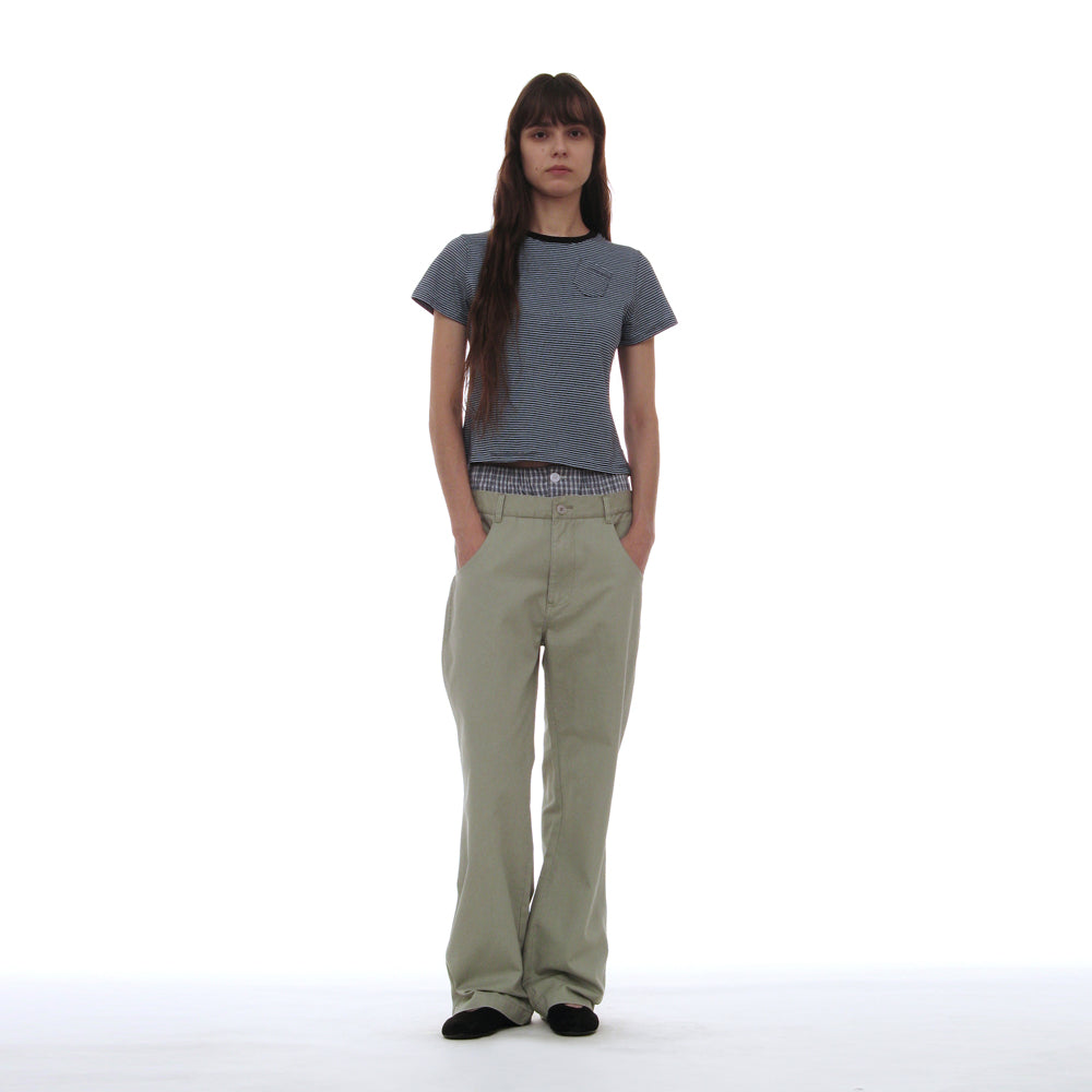 PARTIMENTO WOMEN PWC POCKET STRIPE REGULAR TEE_SKY