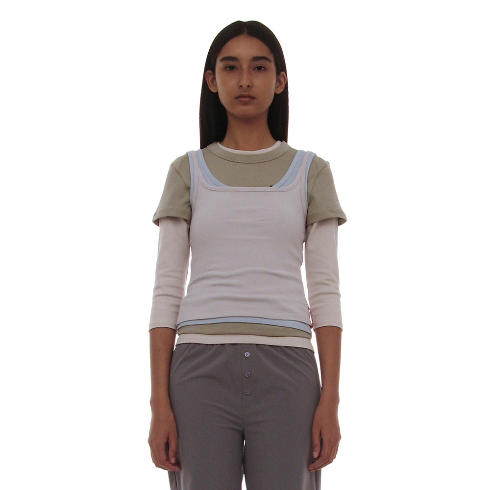 PARTIMENTO WOMEN PWC (SET) 4-IN-1 MULTI OVERLAY TOP_ECRU