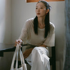 Siyazu [Kwak Ji-soo PICK] SITP5287 U-Neck Relaxed Short Sleeve T-Shirt_Natural