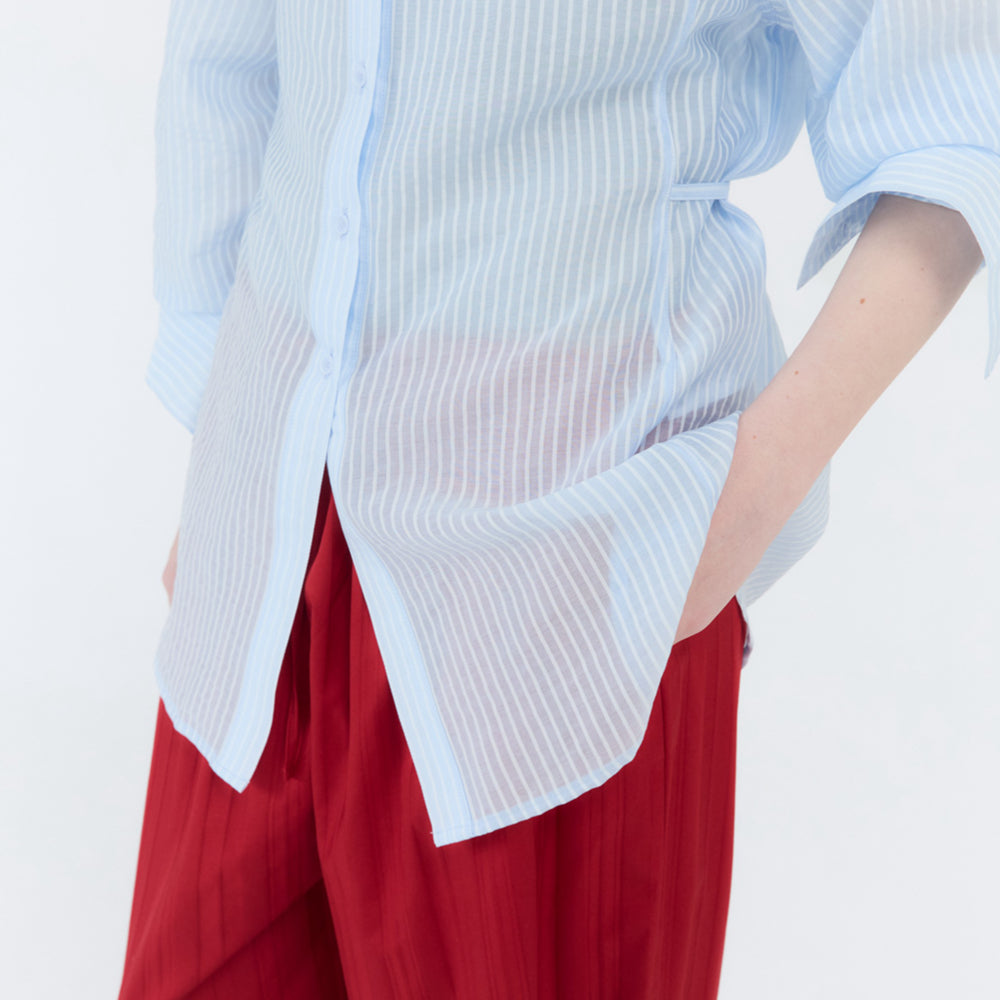 GBH APPAREL SHEER STRAP BLOUSE / LIGHT BLUE