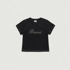 THE BARNNET Diana Chain Stitch Logo T-Shirt_Black