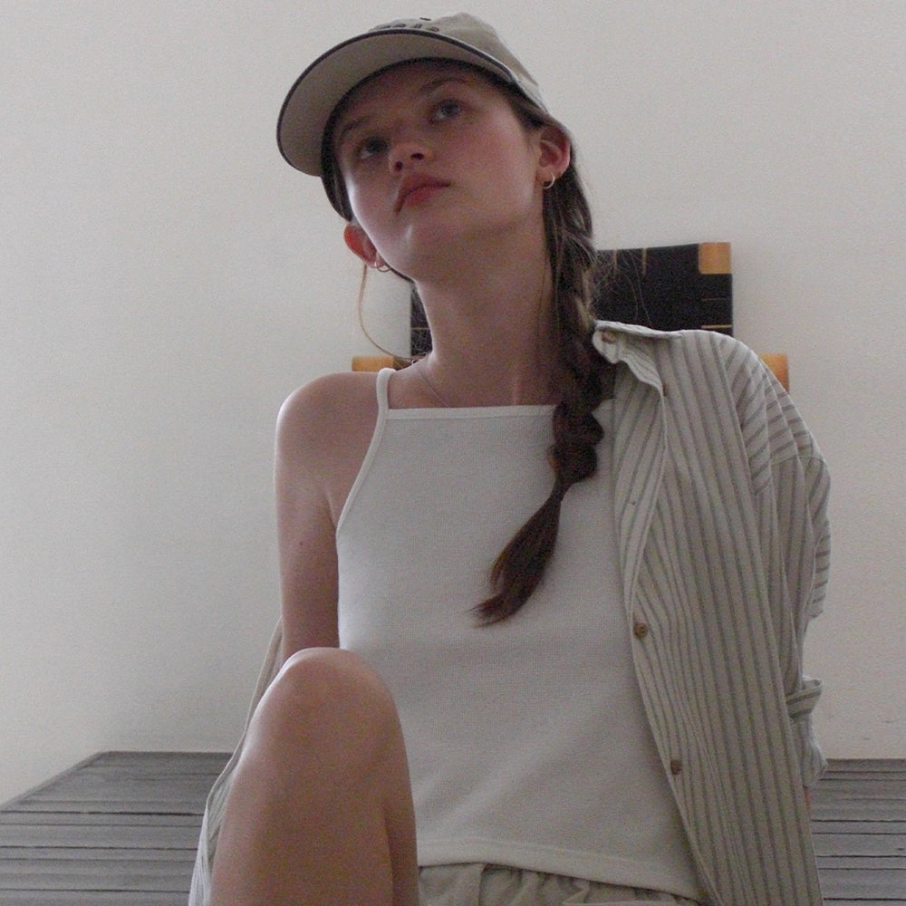 THE MITTEN [11th] MN waffle sleeveless (white)