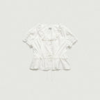 THE BARNNET Camille Ruffle Collar Blouse_White