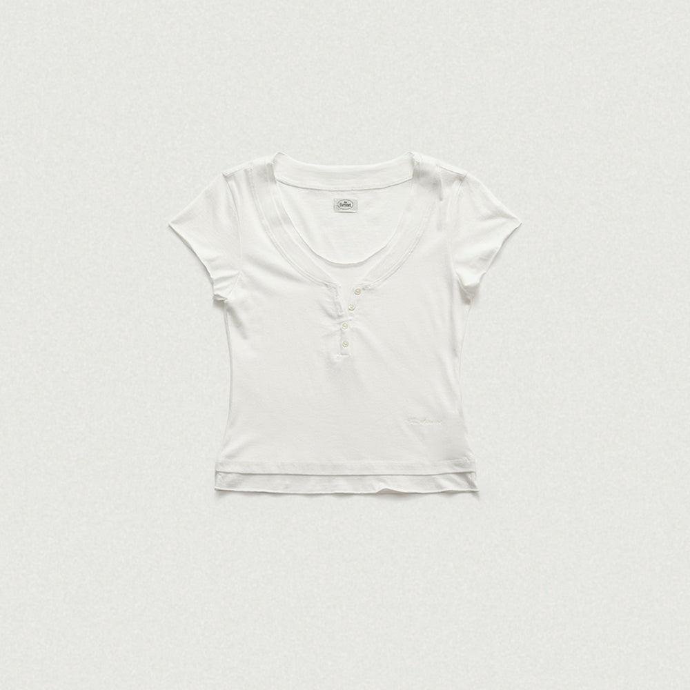 THE BARNNET Noah Slim Layered Tee_White