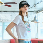 ERER [1st Reorder] Cropped Leopard Popeye Graphic T-Shirt White
