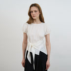 DEHEVE Wrap Drape Blouse [Ivory]