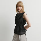 ARTID Cowl neck belted blouse_3COLORS