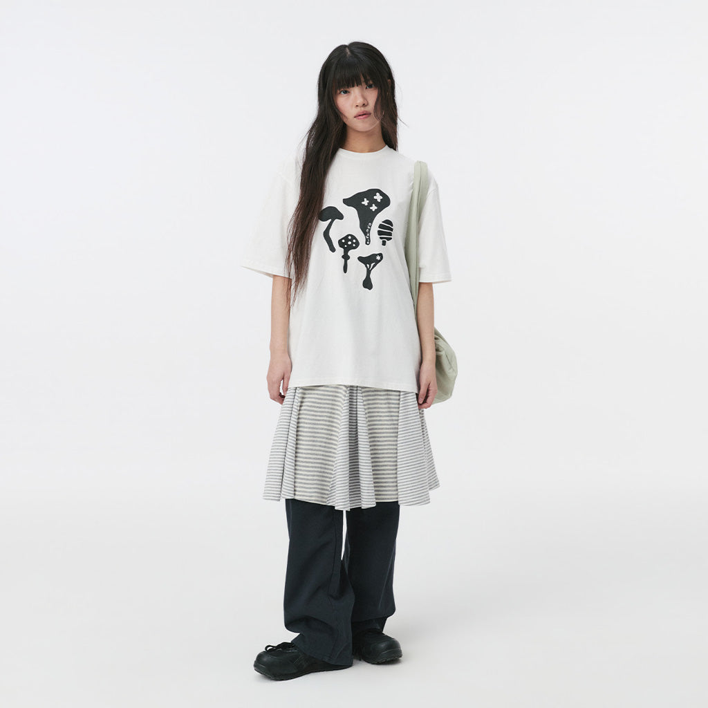 OHESHIO MUSHROOM OVERFIT T-SHIRT, BLACK