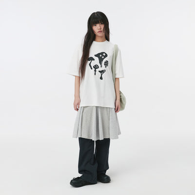 MUSHROOM OVERFIT T-SHIRT, BLACK