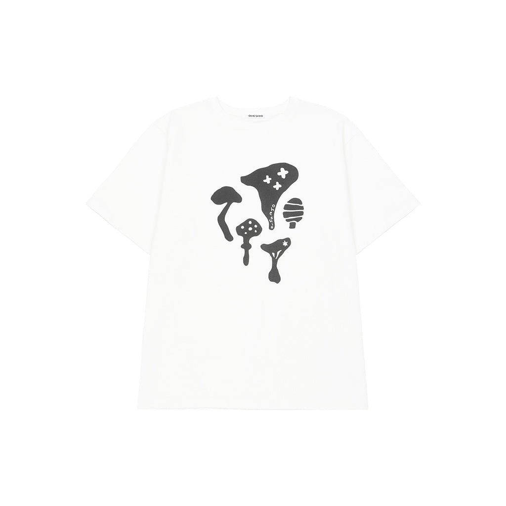 OHESHIO MUSHROOM OVERFIT T-SHIRT, BLACK
