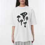 OHESHIO MUSHROOM OVERFIT T-SHIRT, BLACK