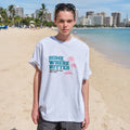 SOMEWHEREBUTTER [6th] Palm Tree Logo Over-Fit Top - White Melange