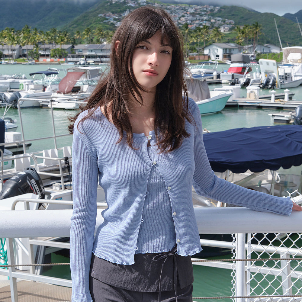 SOMEWHEREBUTTER [3rd] Once Cardigan Set - Blue