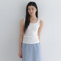 LAMINEZ Cotton Sleeveless Top - Ivory