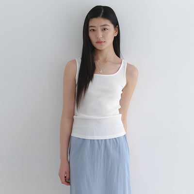 Cotton Sleeveless Top - Ivory